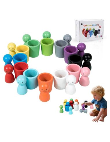 Conjunto de 12 Muñecas de Clasificación de Color KEGOZ - Juguetes Montessori para Niños de 3 a 6 Años