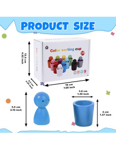 Conjunto de 12 Muñecas de Clasificación de Color KEGOZ - Juguetes Montessori para Niños de 3 a 6 Años 2