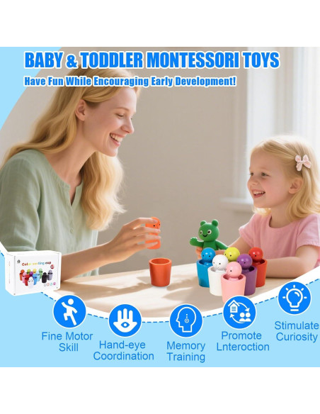 Conjunto de 12 Muñecas de Clasificación de Color KEGOZ - Juguetes Montessori para Niños de 3 a 6 Años