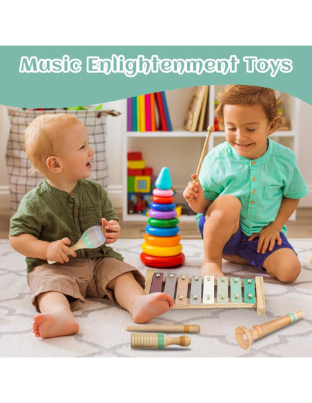 Juego de Instrumentos Musicales Raimy - Madera Montessori 1-3 Años