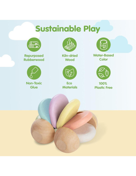 Carrito de Empuje de Madera Plantoys para Bebés 6+ Meses