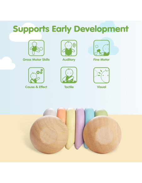 Carrito de Empuje de Madera Plantoys para Bebés 6+ Meses