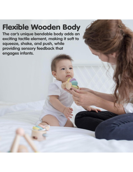 Carrito de Empuje de Madera Plantoys para Bebés 6+ Meses