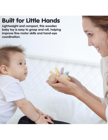 Carrito de Empuje de Madera Plantoys para Bebés 6+ Meses