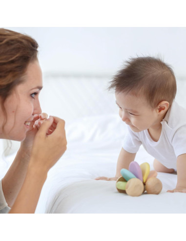 Carrito de Empuje de Madera Plantoys para Bebés 6+ Meses
