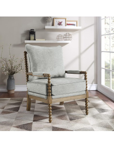 Silla de Acento OSP Home Furnishings Fletcher Gris Humo 2