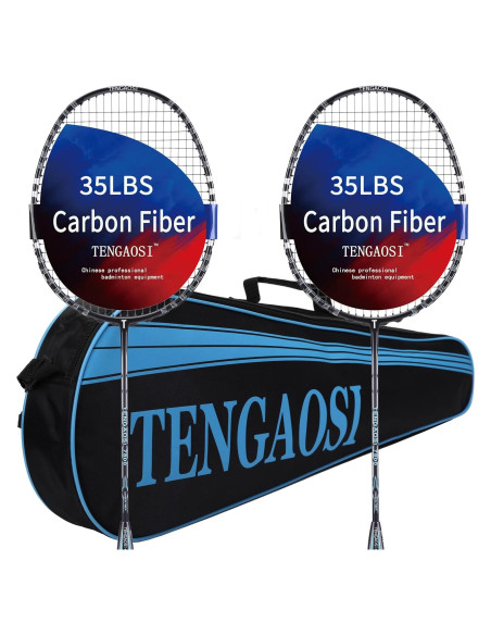Raquetas de Bádminton TENGAOSI Grafito 2 Pack Livianas