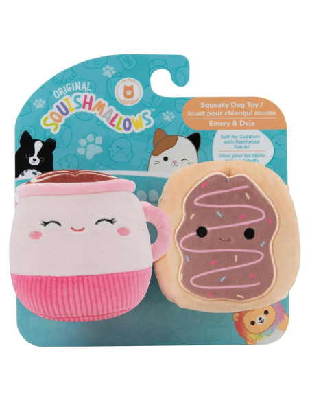 Juguetes para Perros Squishmallows 2-Pack Emery Latte y Deja Donut