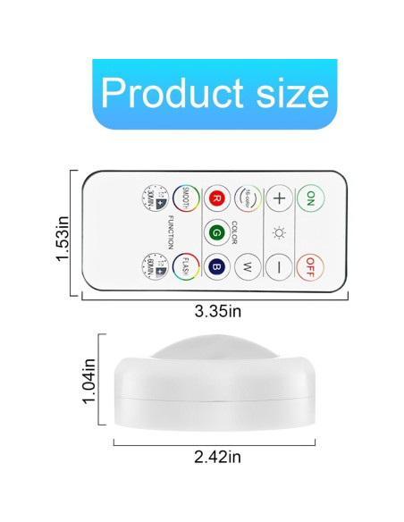 6 Luces LED Inalámbricas KHGUZ para Interior de Automóvil