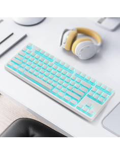 Tapas de Teclado Mecánico Happy Balls PBT Doubleshot Blanca 2