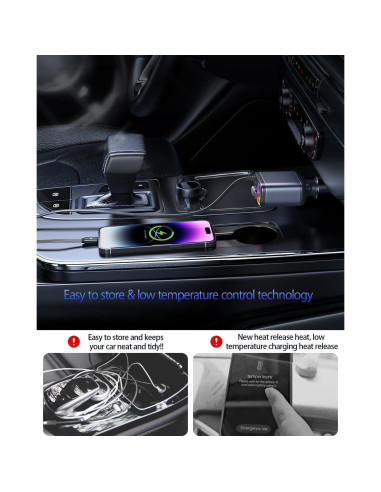 Cargador de coche USB C 5 en 1 SCHUGS 247W con monitor