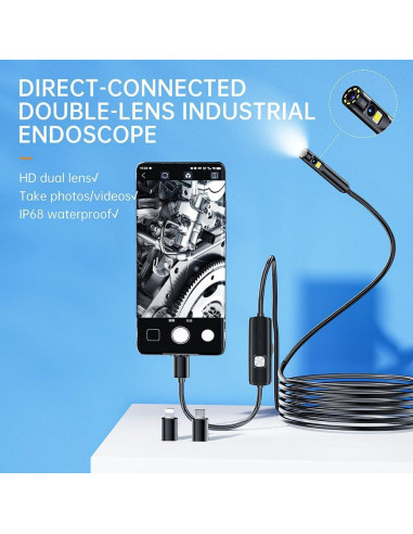 Cámara Endoscopio Doble Lente Lukzaten USB-C para iPhone y Android