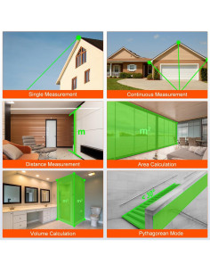 Medidor de Distancia Láser LASELION LG50 50m Pantalla LCD 2