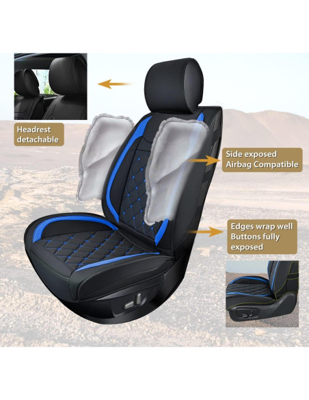 Fundas de Asiento de Coche Nilight Cuero Impermeable 5 Pasajeros