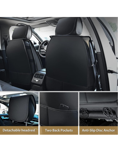 Fundas de Asiento de Coche Nilight Cuero Impermeable 5 Pasajeros