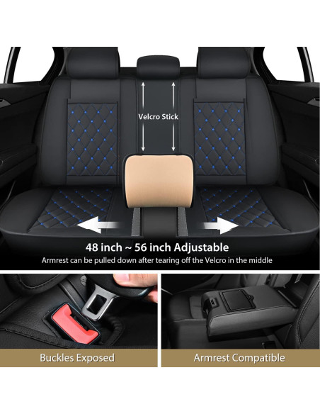 Fundas de Asiento de Coche Nilight Cuero Impermeable 5 Pasajeros