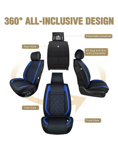 Fundas de Asiento de Coche Nilight Cuero Impermeable 5 Pasajeros