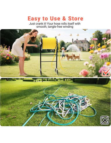 Carrete de Manguera de Jardín Maliralt Autónomo 60.96 m Metal