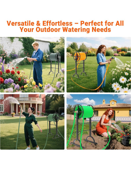 Carrete de Manguera de Jardín Maliralt Autónomo 60.96 m Metal