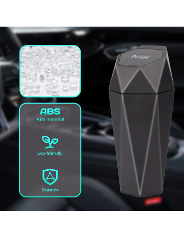 Basurero de Coche Tecfino Mini con Tapa - 2 Paquetes Negro