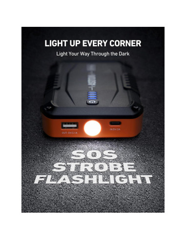 Arrancador de Batería AstroAI S8 Mini 1200A 12V Portátil Naranja