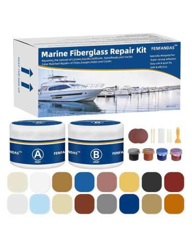 Kit de Reparación de Fibra de Vidrio Marino FENFANDAS 4 Colores