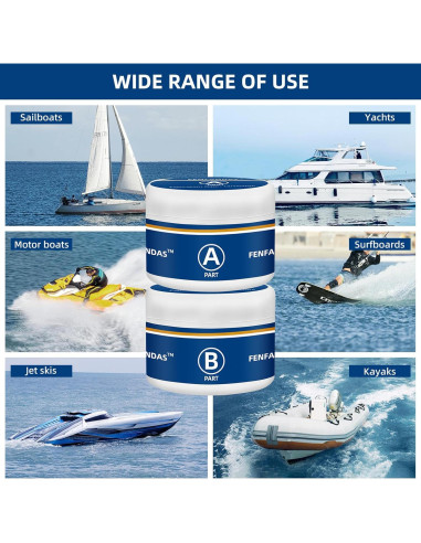 Kit de Reparación de Fibra de Vidrio Marino FENFANDAS 4 Colores