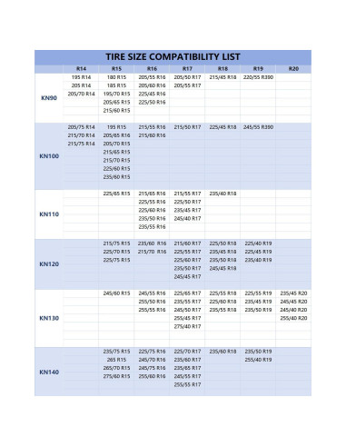 Cadenas de Nieve SCITOO KN140 para Neumáticos 15-20" - Juego de 2