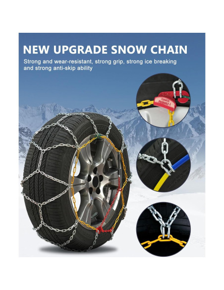Cadenas de Nieve SCITOO KN140 para Neumáticos 15-20" - Juego de 2