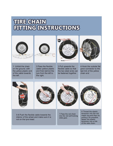 Cadenas de Nieve SCITOO KN140 para Neumáticos 15-20" - Juego de 2