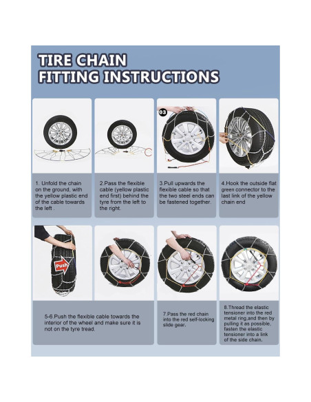 Cadenas de Nieve SCITOO KN140 para Neumáticos 15-20" - Juego de 2