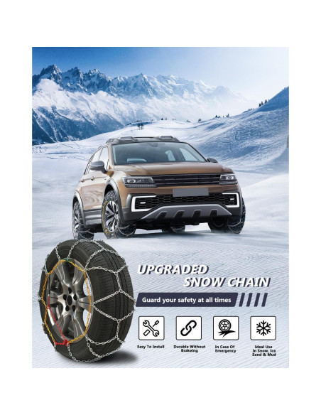 Cadenas de Nieve SCITOO KN140 para Neumáticos 15-20" - Juego de 2
