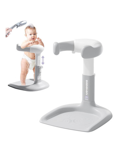 Soporte para Ducha de Bebé Gris 2025 Ajustable Antideslizante