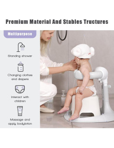 Soporte para Ducha de Bebé Gris 2025 Ajustable Antideslizante 2