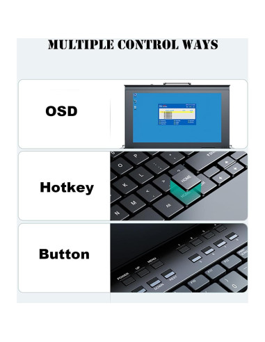 Interruptor KVM 8 Puertos HDMI MT-VIKI con Monitor LCD 15.6"