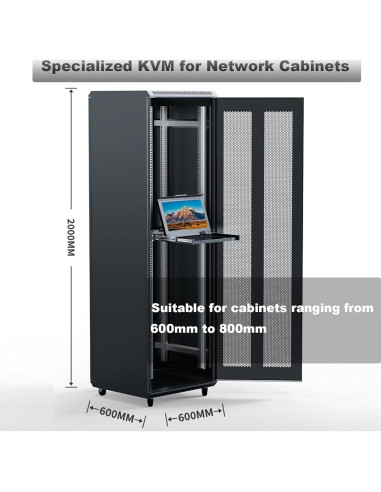 Interruptor KVM 8 Puertos HDMI MT-VIKI con Monitor LCD 15.6"