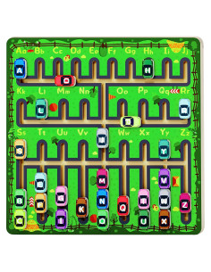 Juguete de Aprendizaje Alfabeto Madera Montessori Tmgooyier