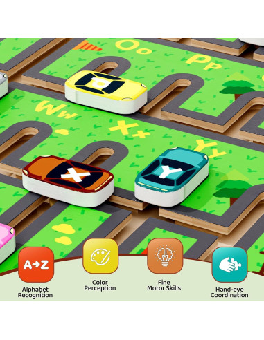 Juguete de Aprendizaje Alfabeto Madera Montessori Tmgooyier