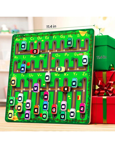 Juguete de Aprendizaje Alfabeto Madera Montessori Tmgooyier