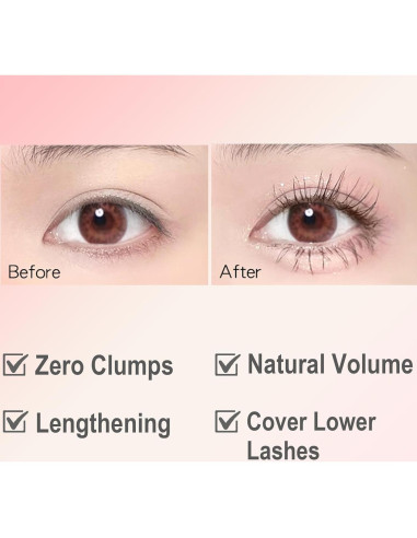 Máscara de Pestañas Okerker 2PCS - Alarga y Volumen, Negro