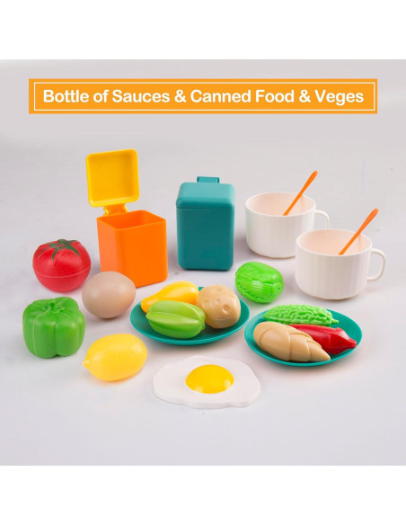 Juego de Cocina para Niños Bruvoalon 56 Piezas Verde