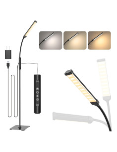 Lámpara de Pie LED Mojimdo FLD734-BK con Control Táctil 3 Colores