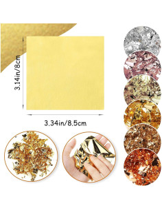 300 Hojas de Foil Dorado Imitación BBTO para Manualidades 2