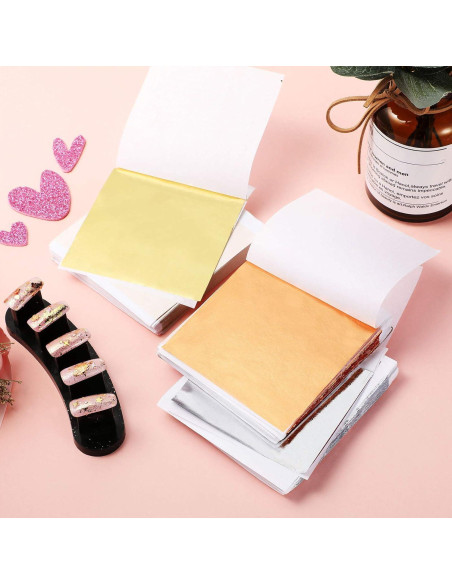 300 Hojas de Foil Dorado Imitación BBTO para Manualidades