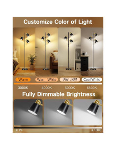 Lámpara de Pie LED OUTON Regulable con Control Remoto 3 Luces 2