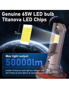 HIKARI WINGS H7 Bombillas LED Luz de Niebla 50000LM 6000K 2