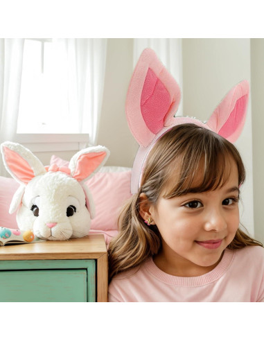 Diadema de Orejas de Cerdo Jarbins Rosa para Niños