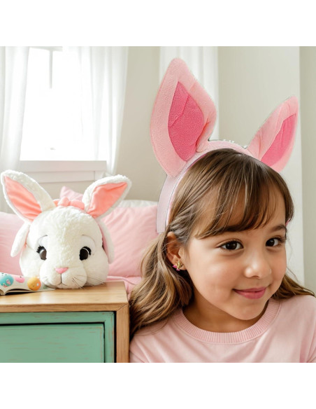 Diadema de Orejas de Cerdo Jarbins Rosa para Niños