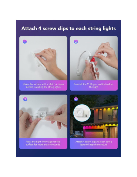 Clips de Tornillo Govee para Luces Exteriores - 150 Piezas Clips de Tornillo Govee para Luces Exteriores - 150 Piezas