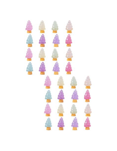 32 Mini Árboles de Navidad Luminiscentes JECOMPRIS Resina